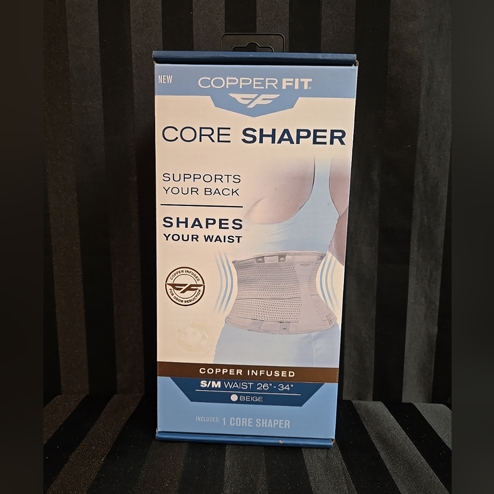 Copper Fit Core Shaper Copper Infused Size S/M Waist 26"-34" Beige